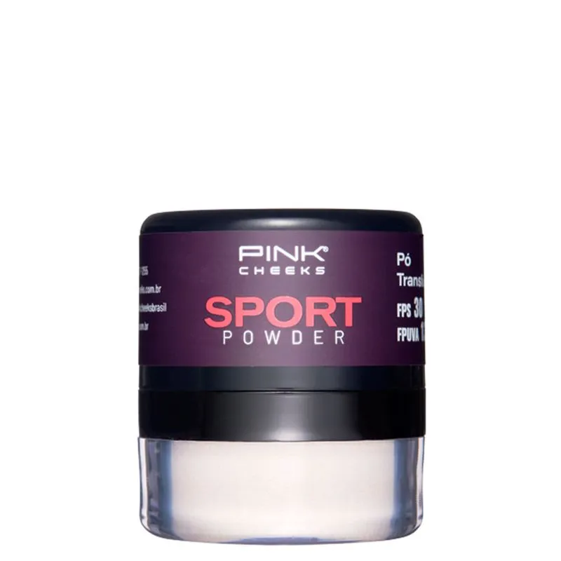 Pó Solto com Protetor Solar Matte Pink Cheeks Sport Power FPS 30 FPUVA 13 Translúcido 5 g