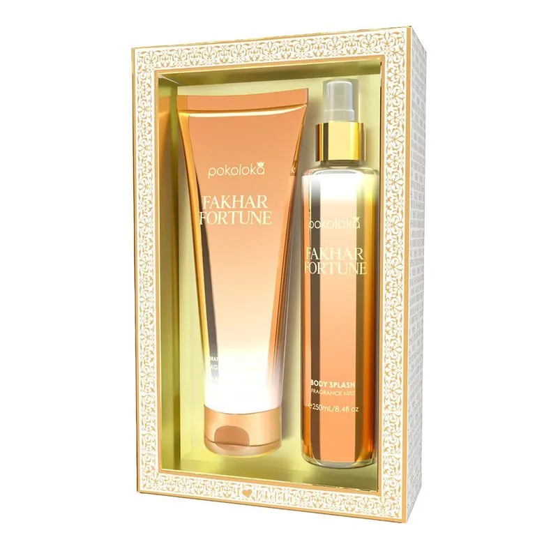 Pokoloka - Kit Fakhar Fortune Feminino - Body Splash 250ml + Hidratante Corporal 240ml