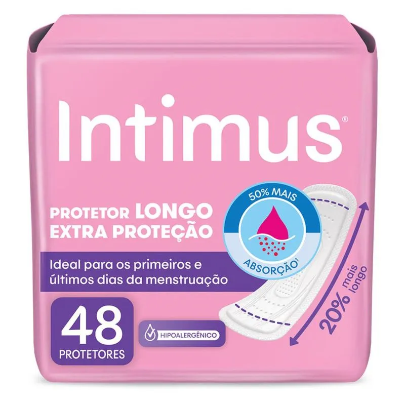 Protetor Diário Intimus Longo Extra Proteção 48 Unidades