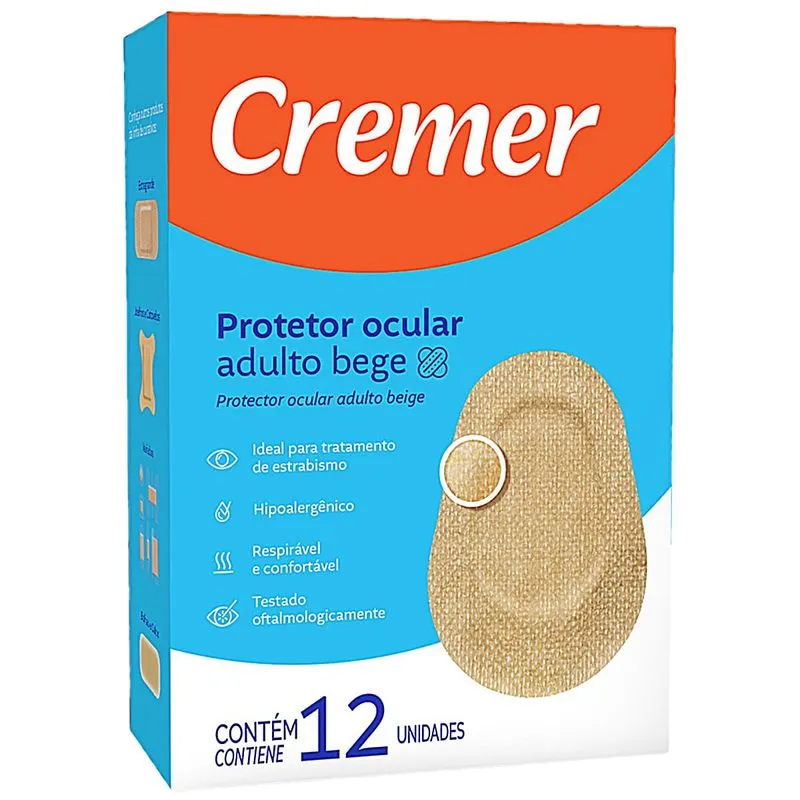 Protetor Ocular Adulto Cremer Bege - 12 unidades