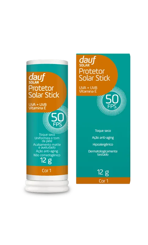 Protetor Solar Dauf Stick Cor 1 Bege Claro Fps50 12g