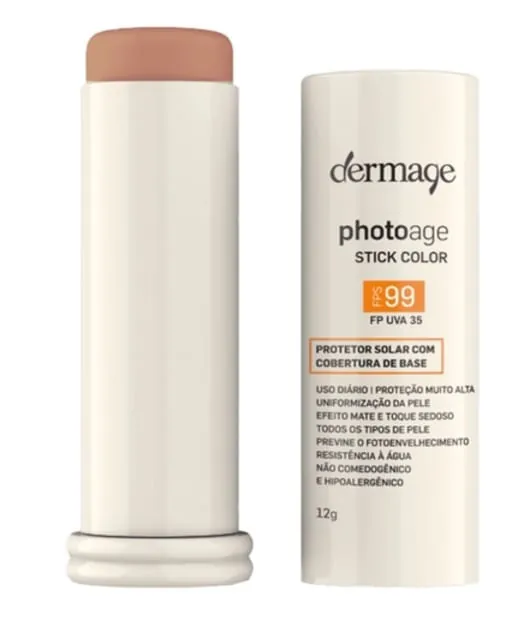 Protetor Solar Facial Dermage Photoage Stick Color FPS99 Stick Cor Médio 12g