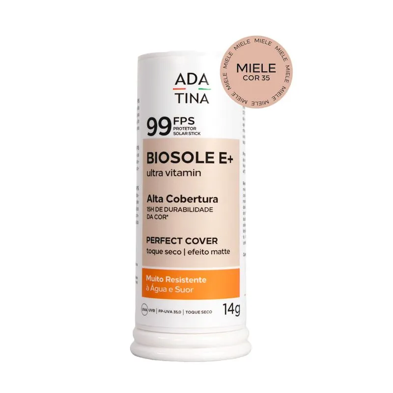 Protetor Solar em Bastão Biosole E Plus Ultra Vitamin FPS 99 - Alta Cobertura 12H (Cor: Miele)
