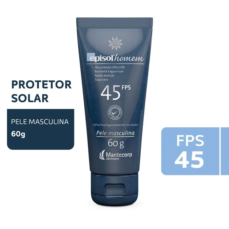 Protetor Solar Episol Homem FPS45 Toque Seco 60g