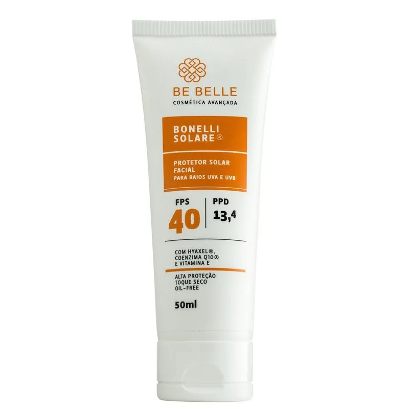 Protetor Solar Facial Be Belle Bonelli Solare FPS40 50ml