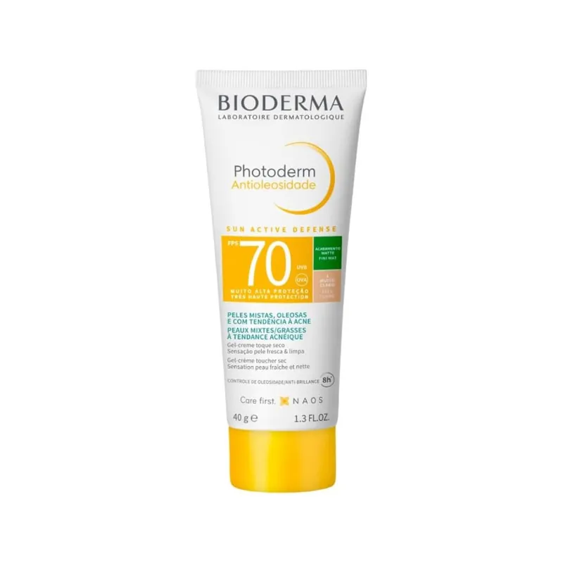 Protetor Solar Facial Bioderma Photoderm Antioleosidade FPS70 Cor 1.0 40g