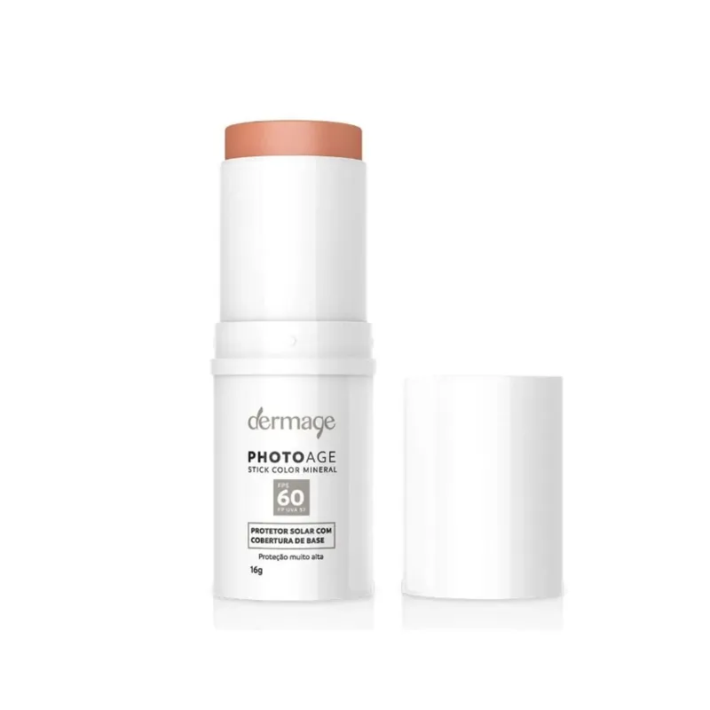 Protetor Solar Facial Dermage Photoage Color Mineral Fps60 Médio Bastão 16g