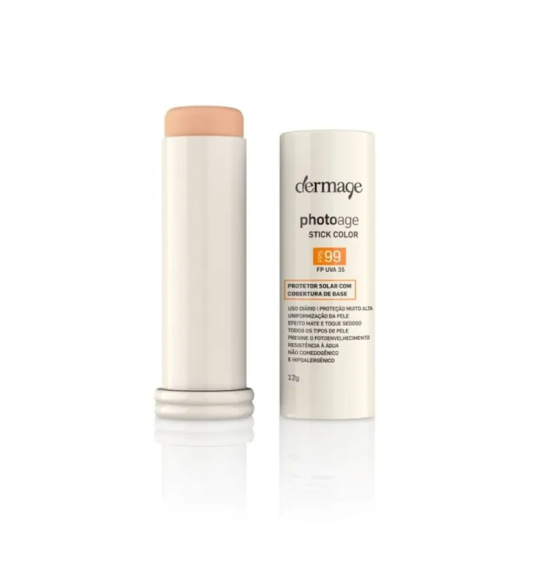 Protetor Solar Facial Dermage Photoage Stick Color Fps99 Médio Intense Bastão 12g