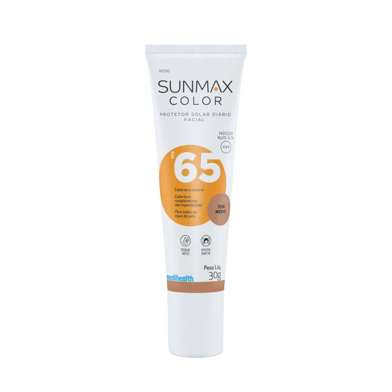 Protetor Solar Facial Sunmax Color FPS65 Cor Média 30g