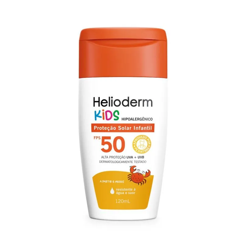 Protetor Solar Helioderm Suncare Kids FPS50 Resistente à Água 120ml