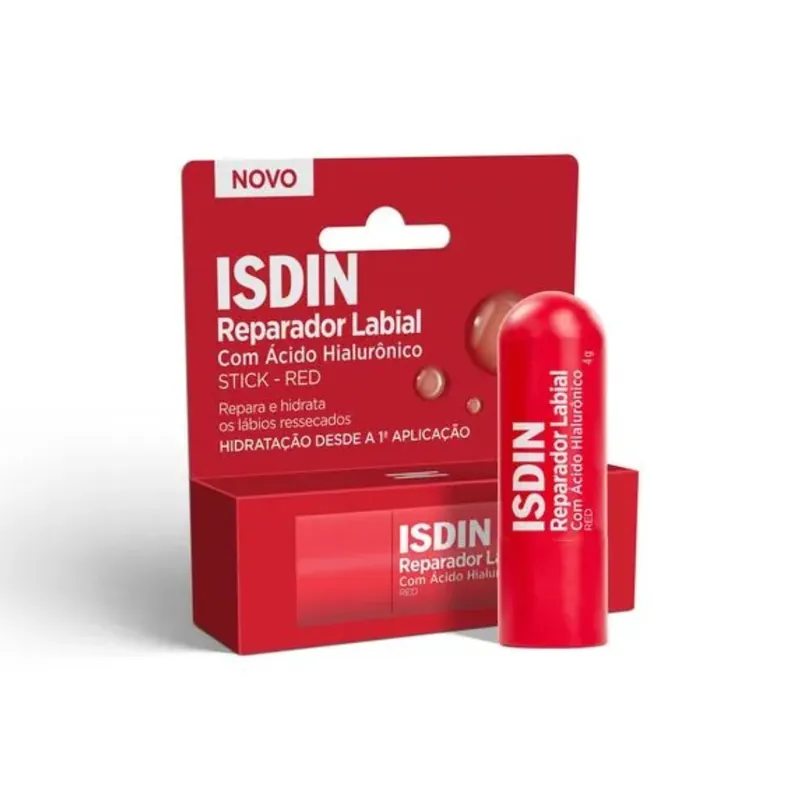 Reparador Labial Stick Red Isdin Ácido Hialurônico 4g