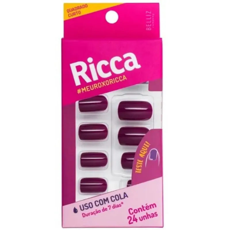 Ricca Unhas Postiças Roxo Ametista
