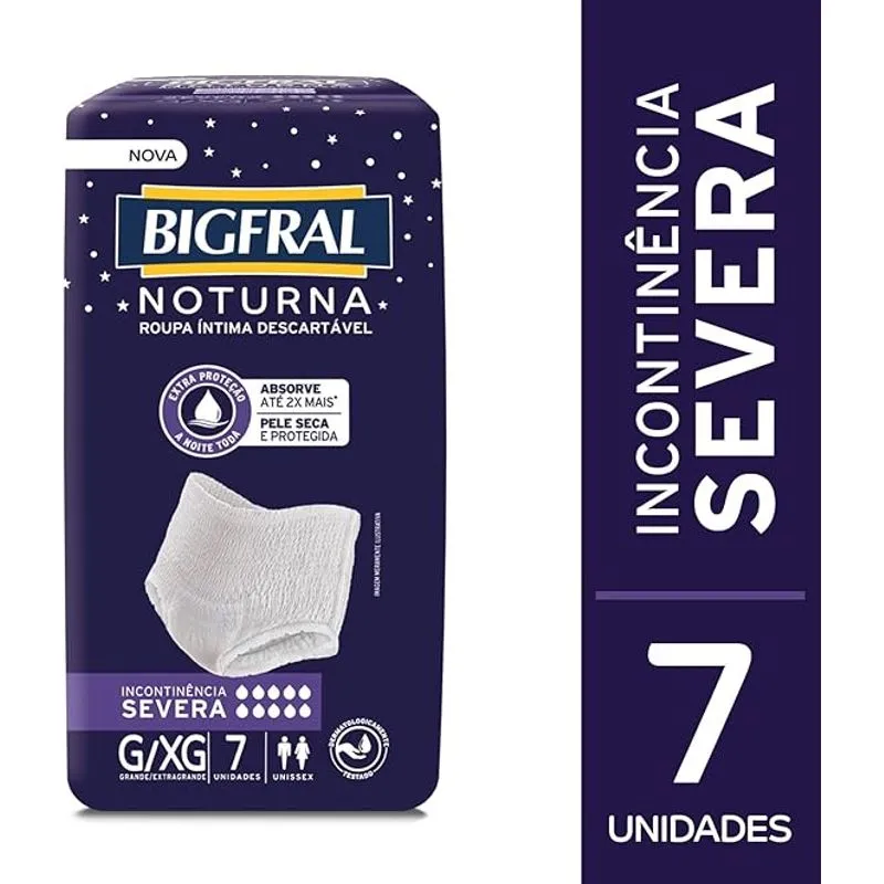Roupa Íntima Descartável Noturna Bigfral - Tamanho G/XG - 7 unidades