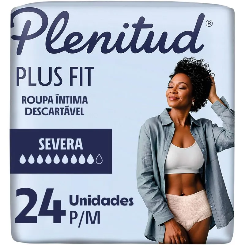 Roupa Íntima Descartável Plenitud Plus Livre De Vazamentos P/M 24 Unidades