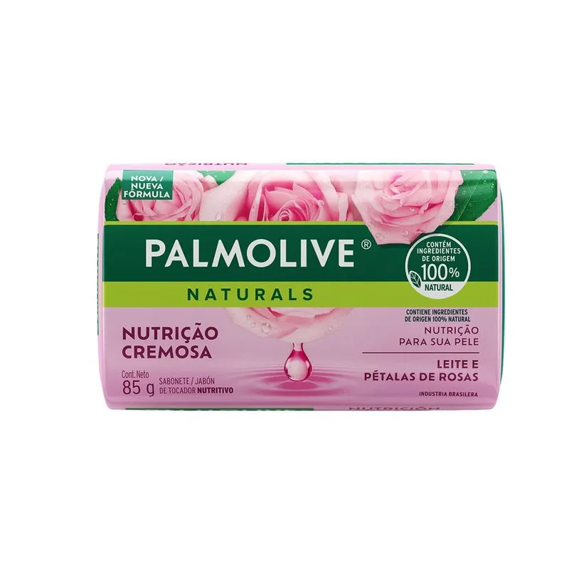 Sabonete em Barra Palmolive Naturals Nutrição Cremosa Leite e Pétalas de Rosa 85g