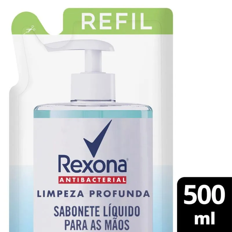 Sabonete Líquido Rexona Antibacterial Limpeza Profunda Refil 500ml