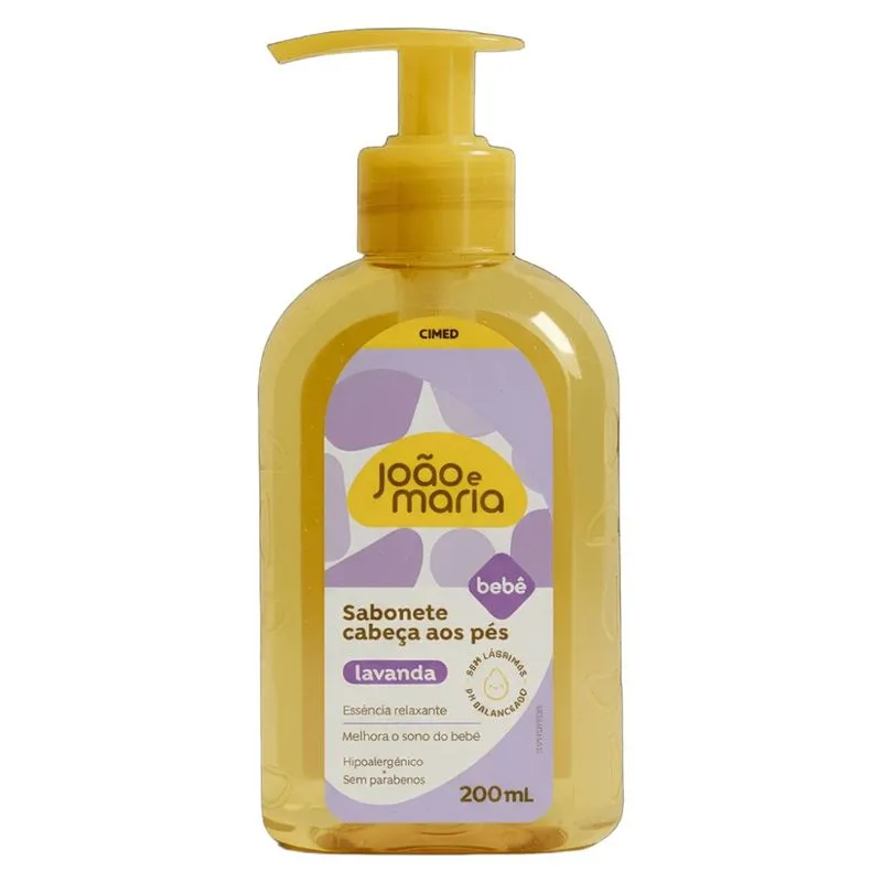 Sabonete Líquido João E Maria Cabeça Aos Pés Lavanda 200ml
