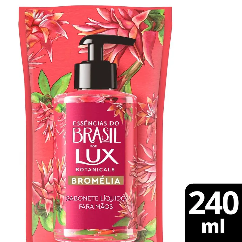 Sabonete Líquido Lux Botanicals Essências do Brasil Bromélia Refil 240ml