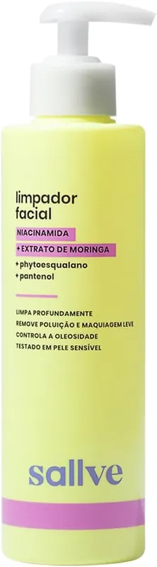 Gel de Limpeza Faciall Sallve com Niacinamida 300ml