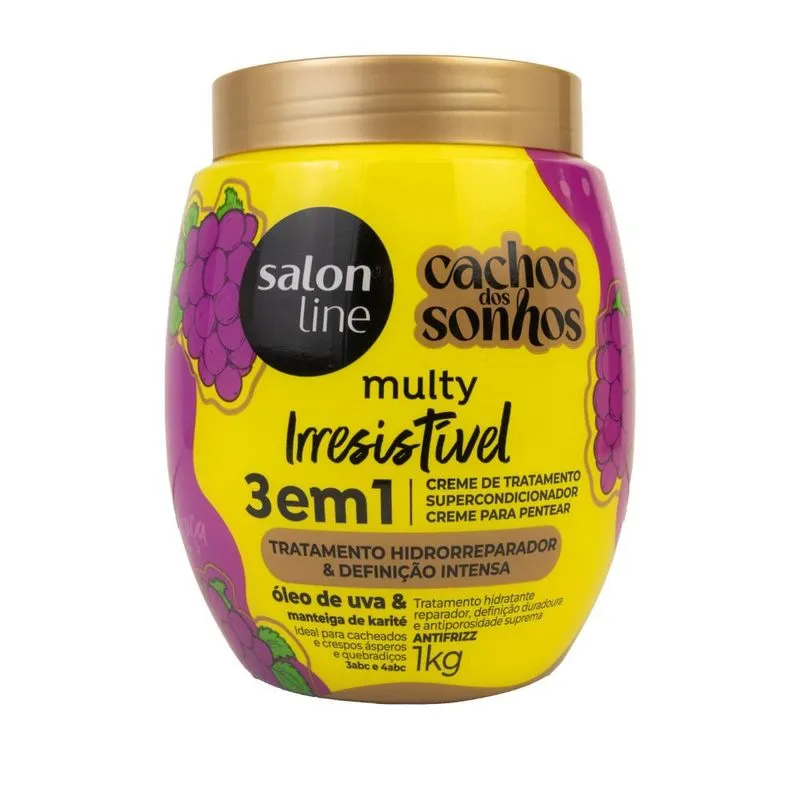 Salon Line - Cachos dos Sonhos Irresistível 3 em 1 Uva - Creme para Pentear - 1kg