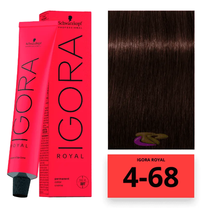 Schwarzkopf Igora Royal Coloração 4/68 Castanho Médio Marrom Vermelho 60ml