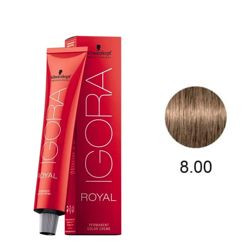 Schwarzkopf Igora Royal Coloração 8-00 Louro Claro Natural Extra 60ml