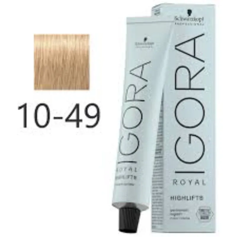 Schwarzkopf Igora Royal Highlifts 10-49 Louro Ultra Claro Bege Violeta 60g
