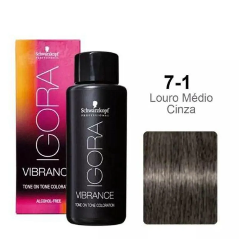 Schwarzkopf Igora Vibrance 7-1 Louro Médio Cinza 60ml