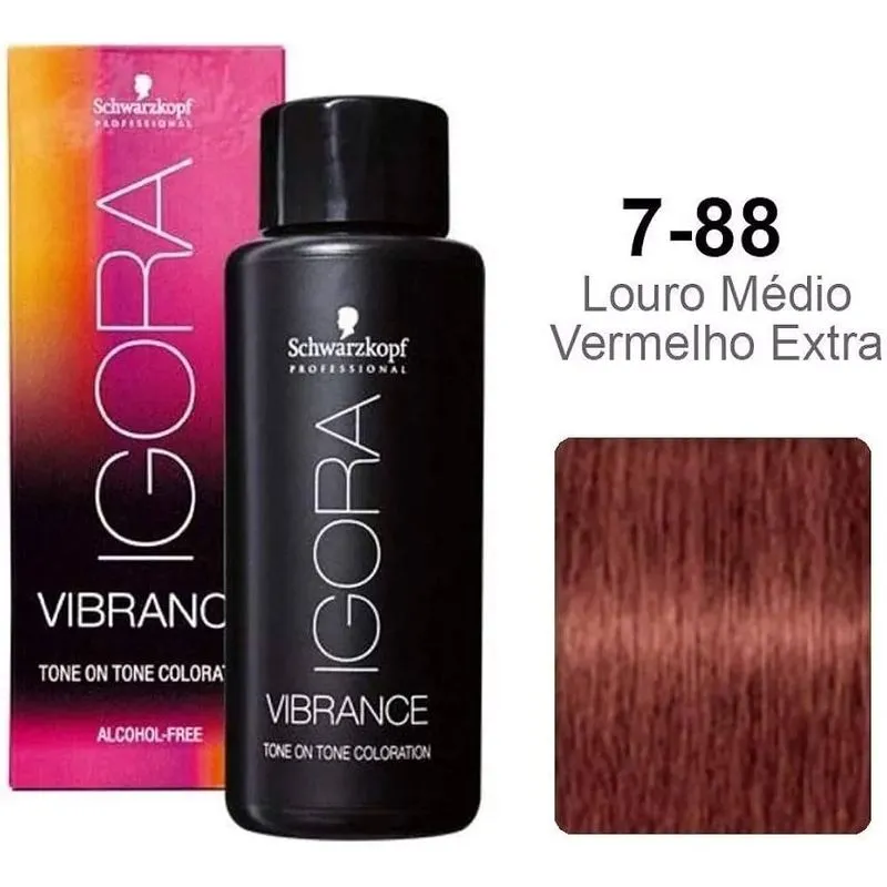 Schwarzkopf Igora Vibrance 7-88 Louro Médio Vermelho Extra 60ml