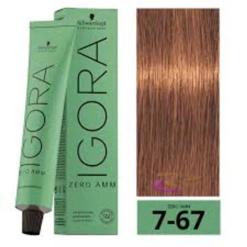 Schwarzkopf Igora Zero AMM 7-67 Louro Médio Chocolate Cobre 60mL