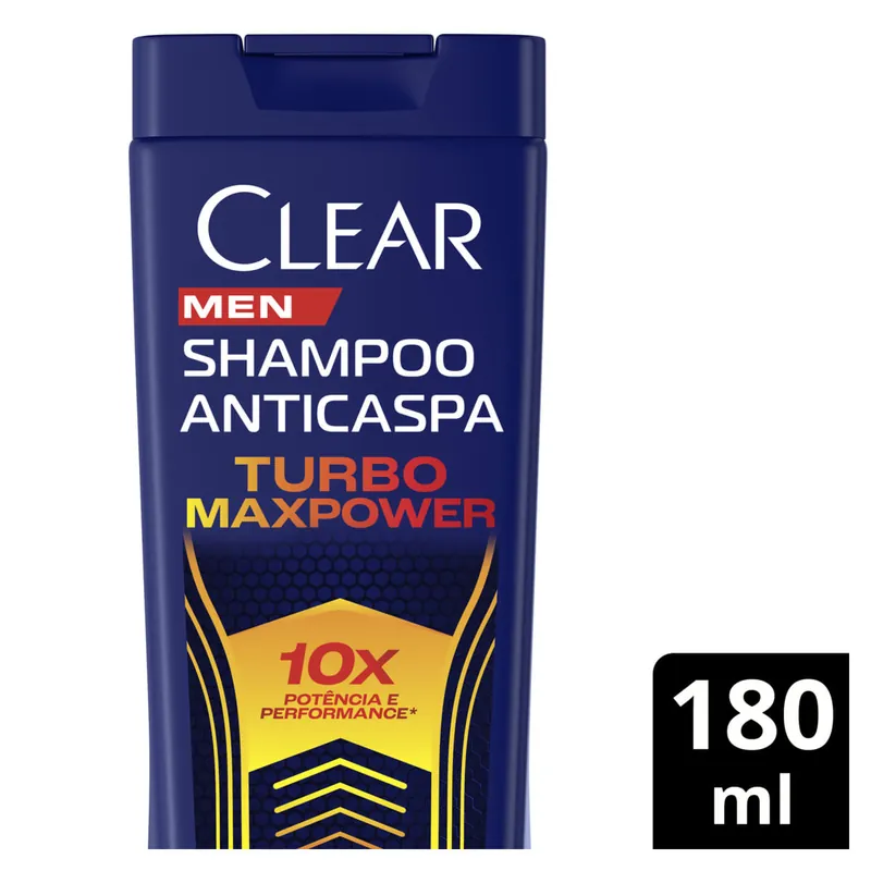 Shampoo Anticaspa Clear Men Turbo Max Power 180ml