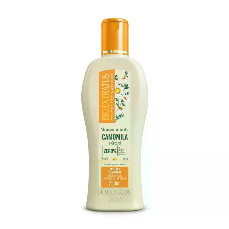 Shampoo Bio Extratus Iluminador Camomila e Girassol - 250ml - Brilho e Suavidade