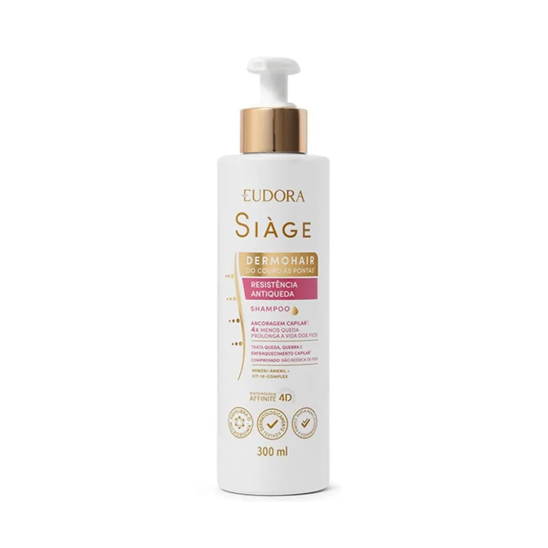 Shampoo Eudora Siàge DermoHair Resistência Antiqueda 300ml