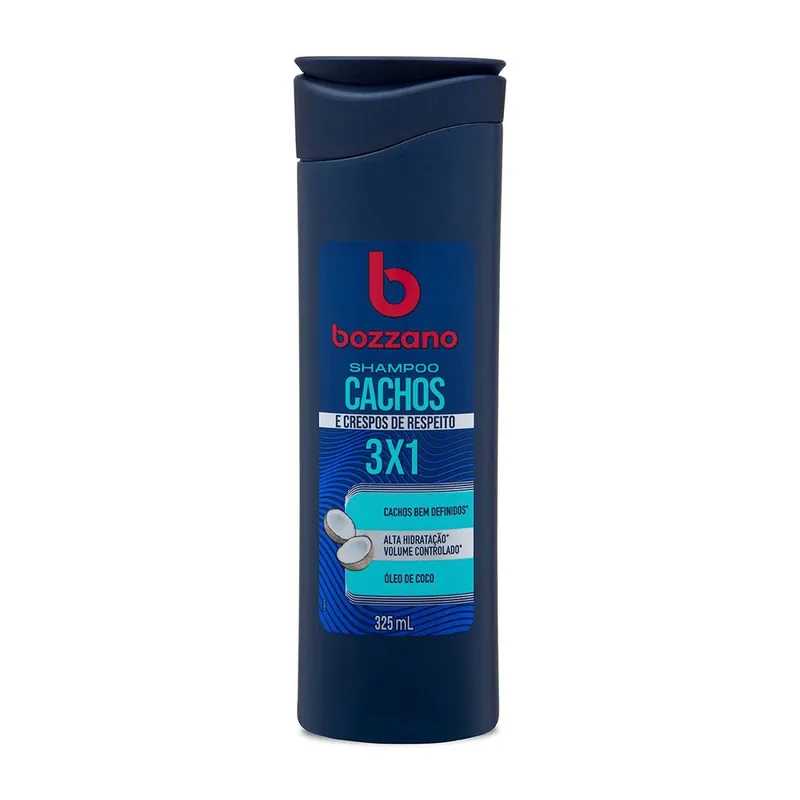 Shampoo Bozzano Cachos 3 x 1 Óleo de Coco 325ml