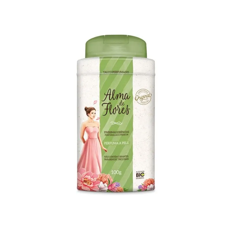 Talco Perfumado Alma de Flores Finíssimas Essência 100g