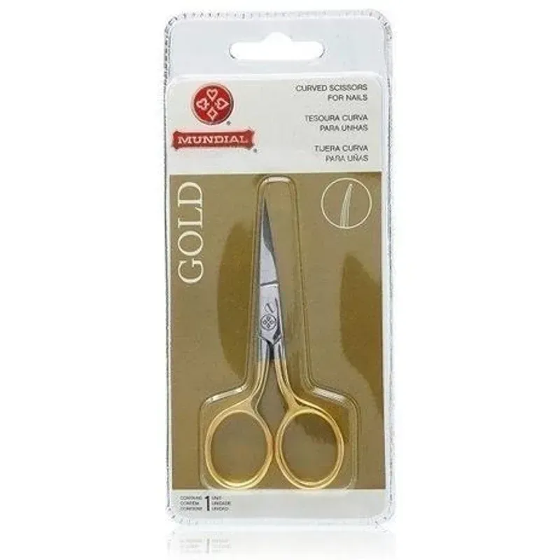 Tesoura de Unha Mundial Gold Curva 9cm BC-334