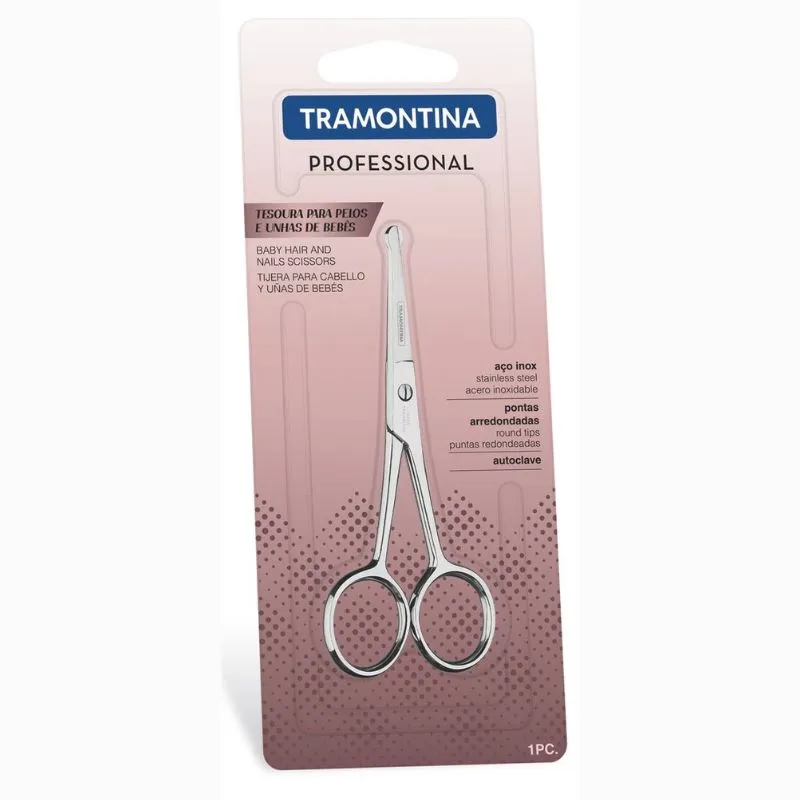 Tesoura para Pelos e Unhas de Bebês Inox nº 4 - Tramontina '