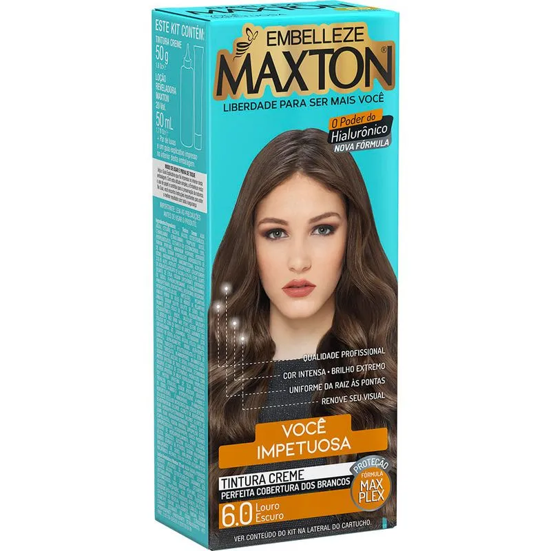 Tinta de Cabelo Maxton 6.0 Louro Escuro