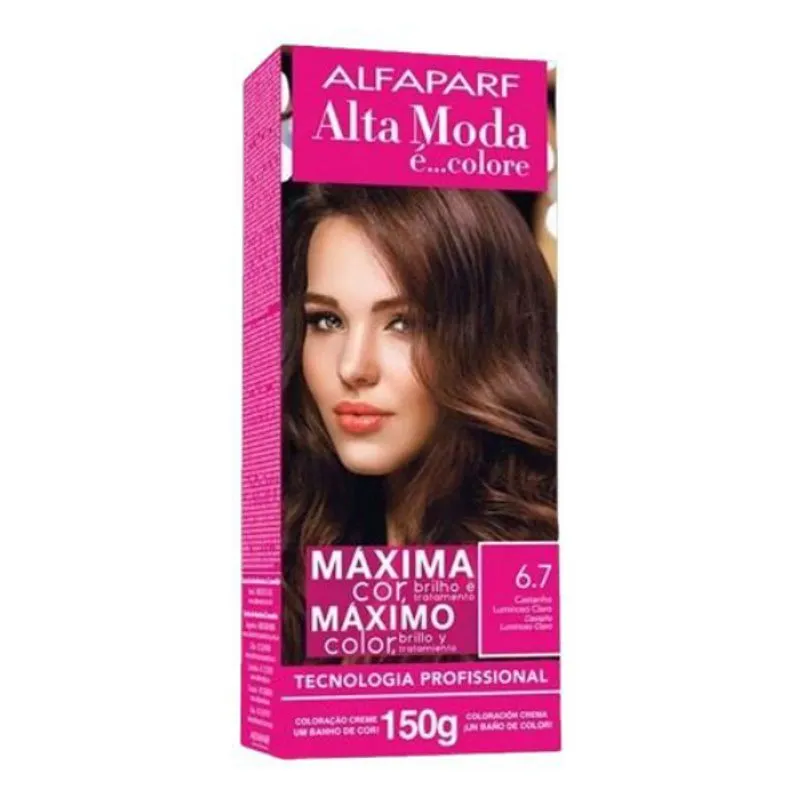 Tintura Alta Moda Color S/Amônia 6.7 Castanho Luminoso Claro