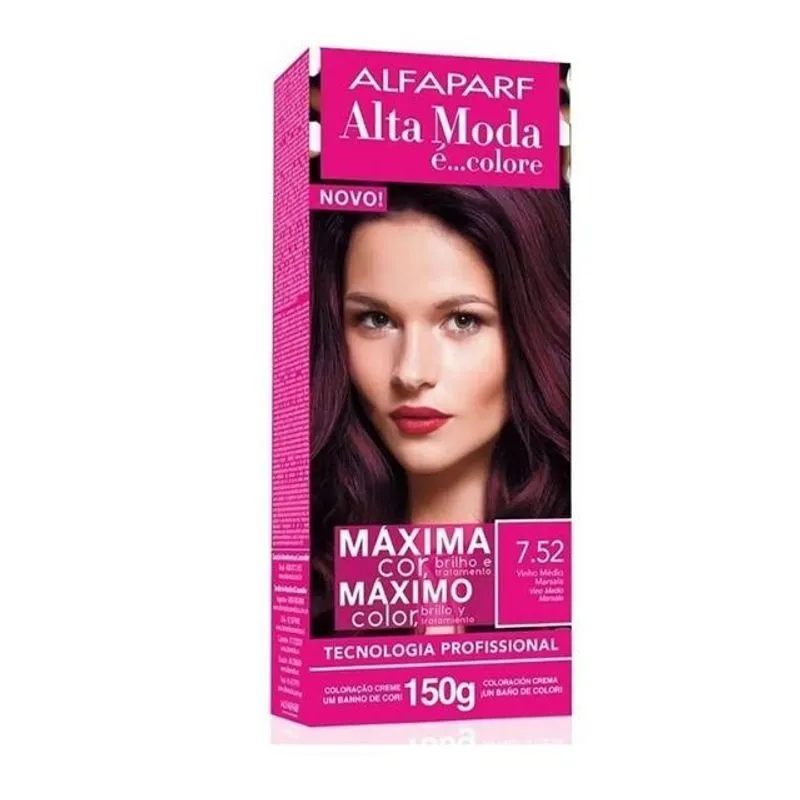 Tintura Alta Moda Especial 7.52 Vinho Médio Marsala - 150g