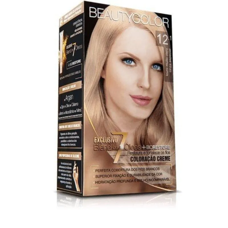 Tintura Beauty Color 12.1 Louro Muito Claro Cinza