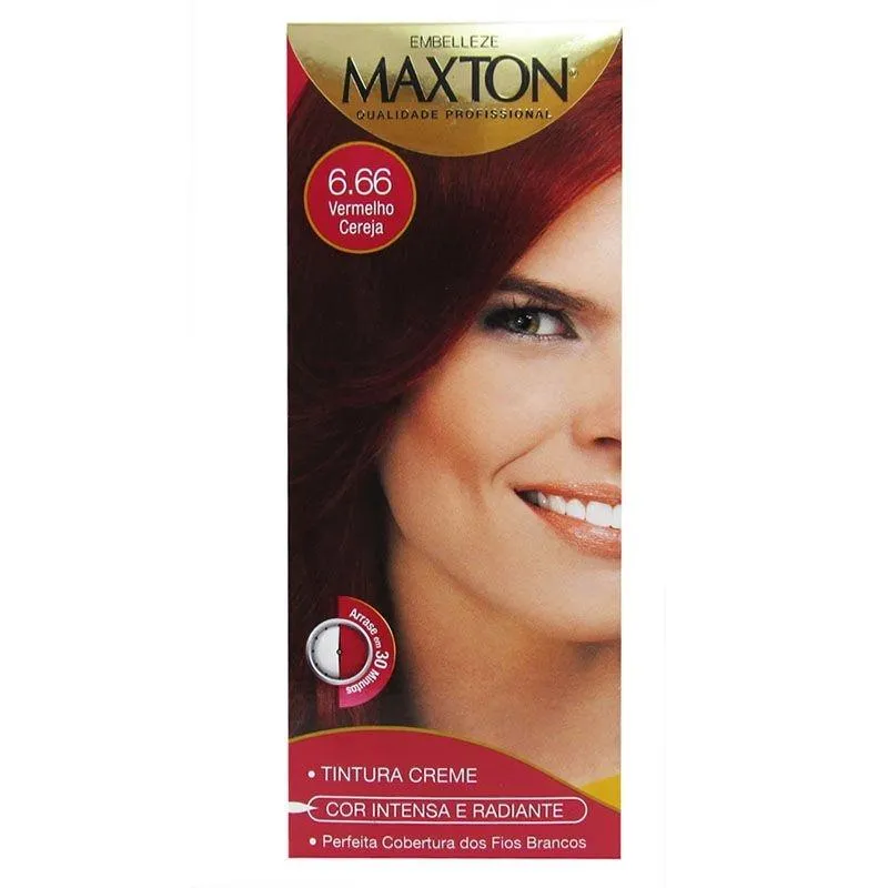 Tintura Maxton 6.66 Vermelho Cereja Especial – Coloração Creme Permanente
