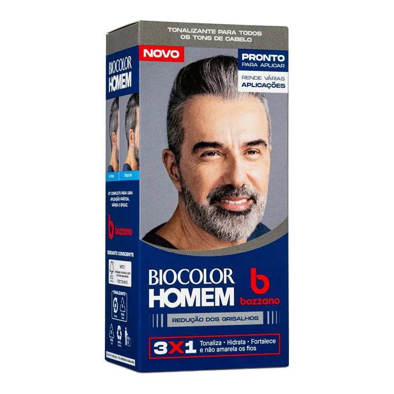 Tintura Tonalizante Biocolor Homem Bozzano Redução dos Grisalhos