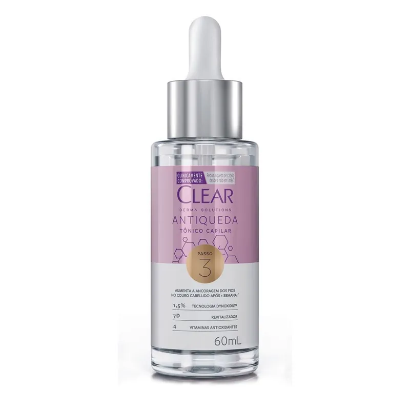 Tônico Capilar Clear Derma Solutions Antiqueda Passo 3 60ml