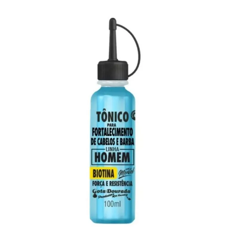 Tônico Gota Dourada Homem Cabelo e Barba Biotina/Mentol 100ml