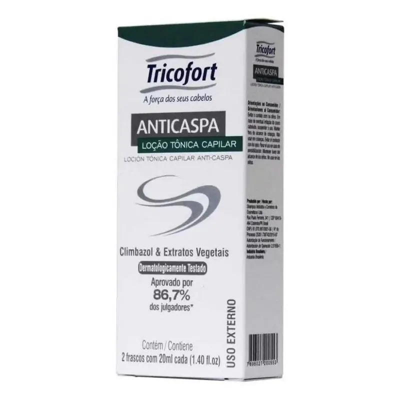 Tricofort Tônico Capilar Anticaspa - 2 Frascos de 20ml Cada