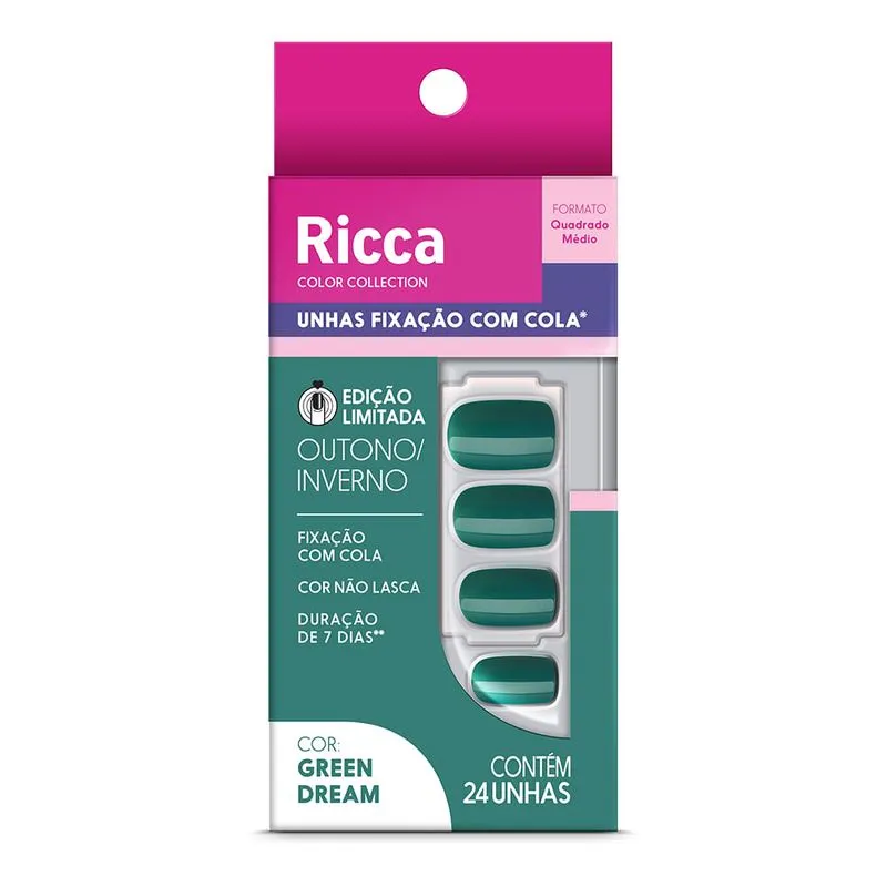 Unhas Ricca Color Collection Out/Inver - Green Dream