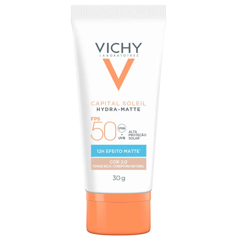 Protetor Solar Vichy Capital Solei Hydra Matte FPS50 Cor 2.0 30g