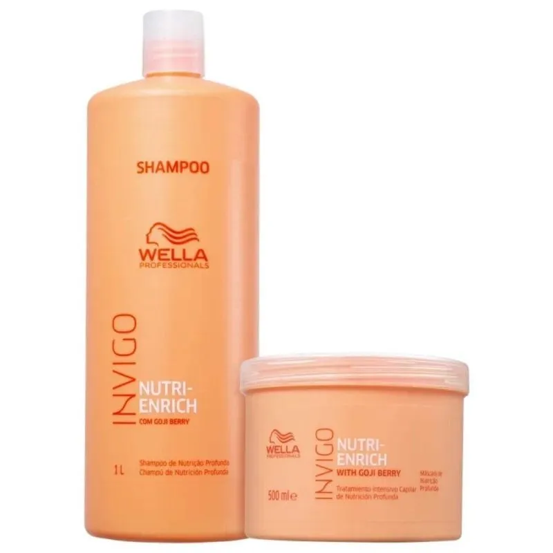 Wella Invigo Nutri-Enrich - Shampoo 1000ml + Máscara 500g + Válvula