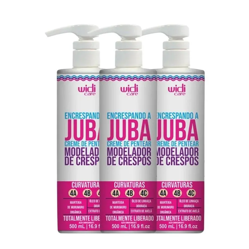 Widi Care Encrespando a Juba - Kit com 3 Cremes de Pentear de 500ml